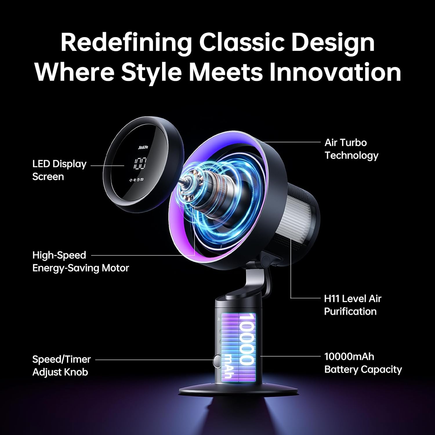 Jisulife Desktop Fan Pro3 Black