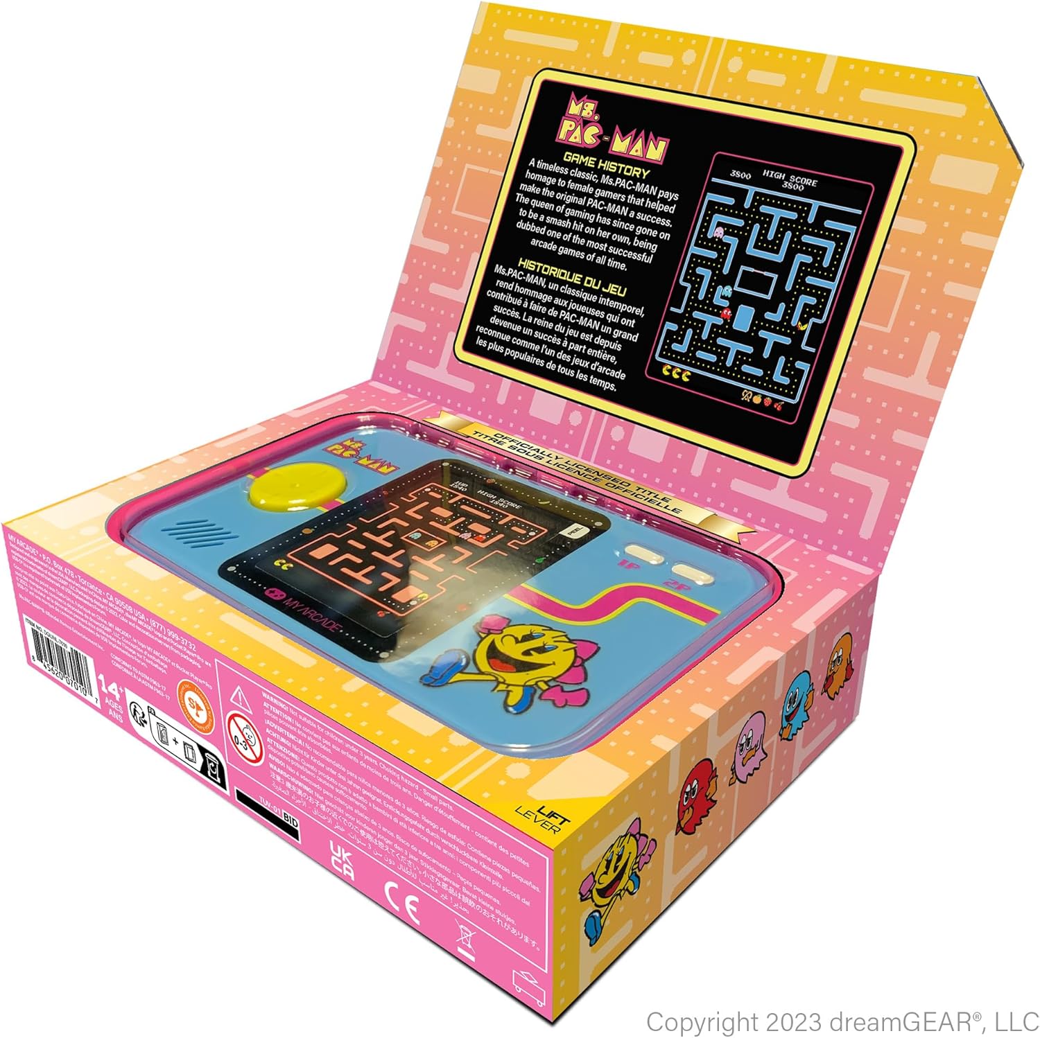 My Arcade Handheld (2.75") Pocket Player Pro Ms PAC-MAN (Pink & Blue)