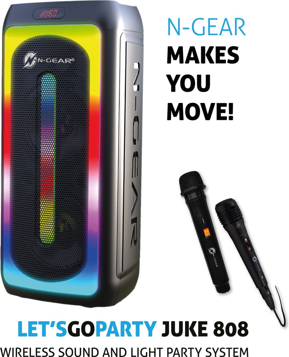 N-Gear JUKE 808 LGP Portable Karaoke Speaker with Lights