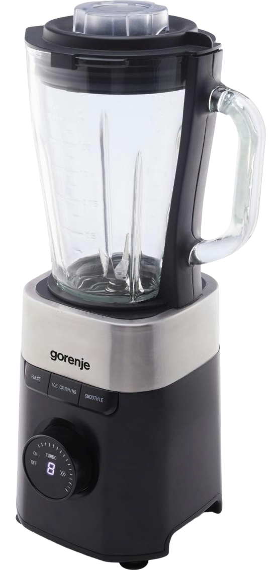 Gorenje Kitchen Blender 1000W 1.5L Glass Jug 21000 RPM 3 Programs B1000DE Black/Inox