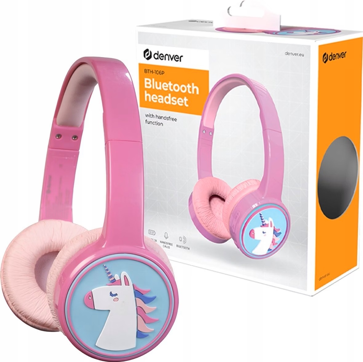 Denver KIDS Audio Wireless Bluetooth Headset BTH-106P Pink (Unicorn)
