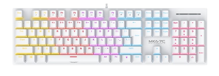 Armaggeddon MKA-7C White Mechanical Gaming Keyboard 104 Linear Red Keys