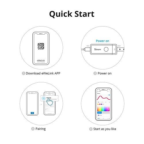Sonoff Smart LED Light Strip RGBIC Outdoor IP54 Wi-Fi/BT L3-5M-P