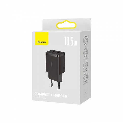 Baseus Charger Wall 10.5W USB-Ax2 EU Black