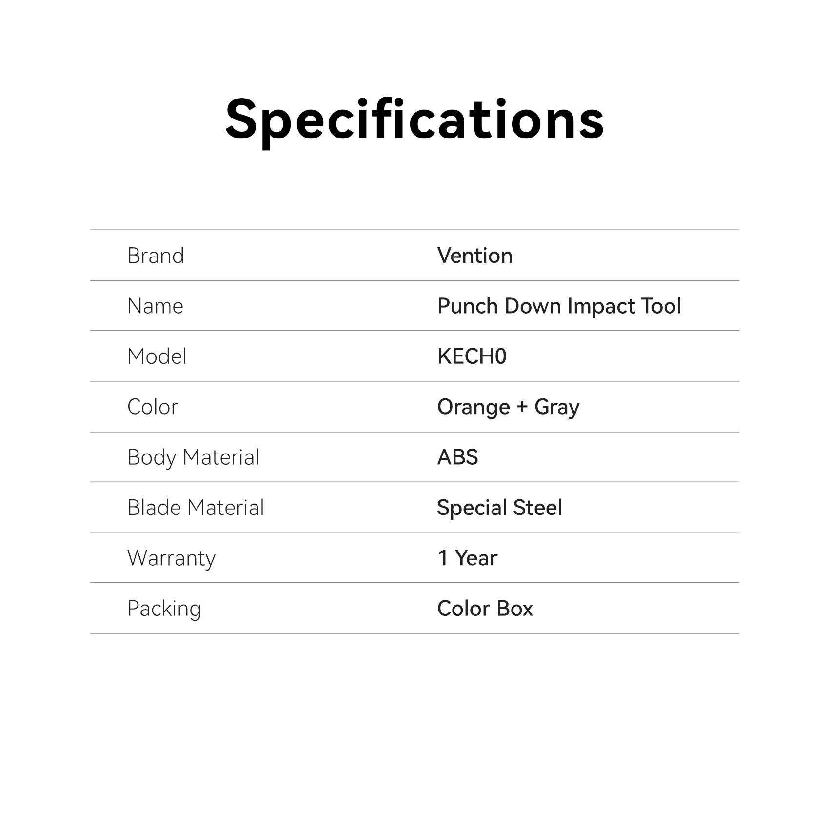 Vention NETWORK Tool Punch Down Impact KECO0