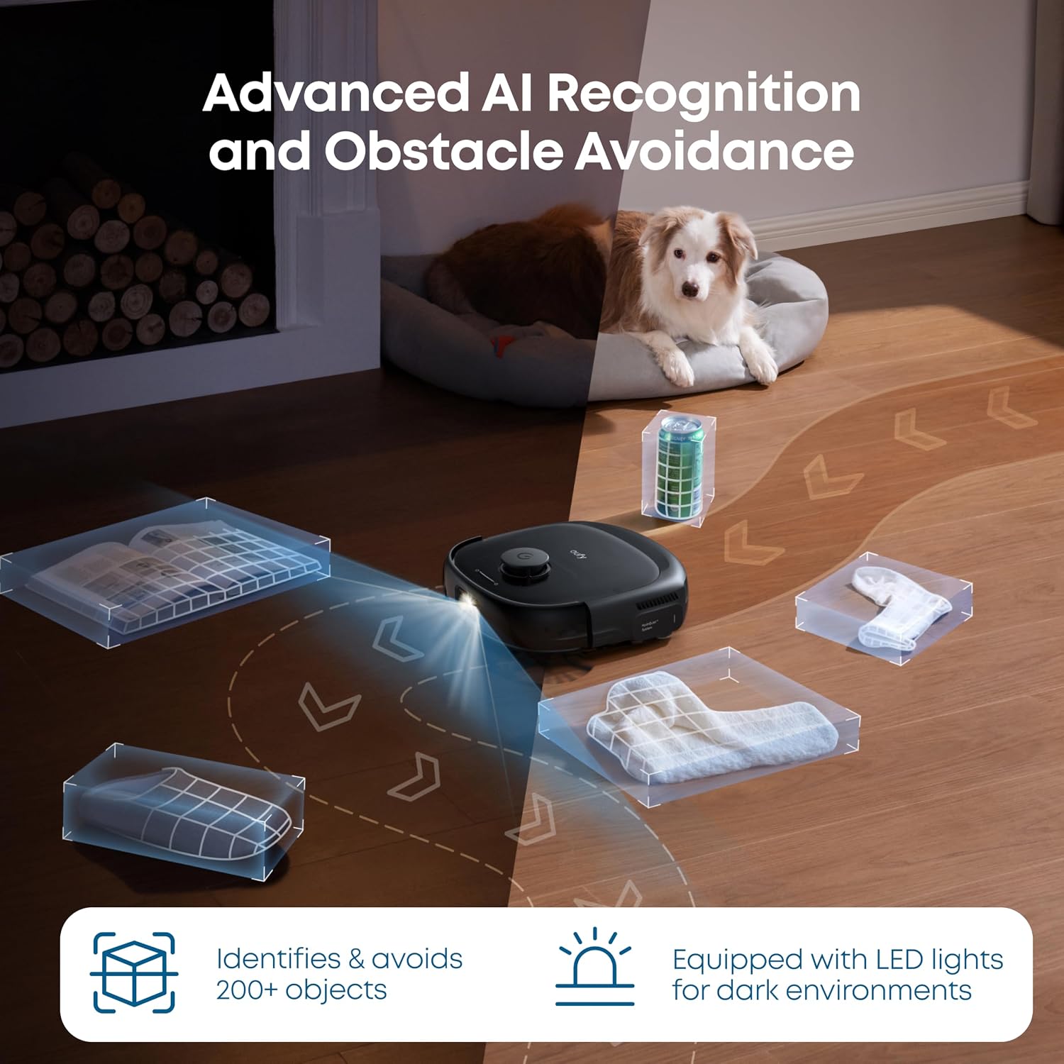 Anker Eufy Robot Vacuum Omni E25 AI See RGB Camera ,HydroJet Self-Clean Roller Mop