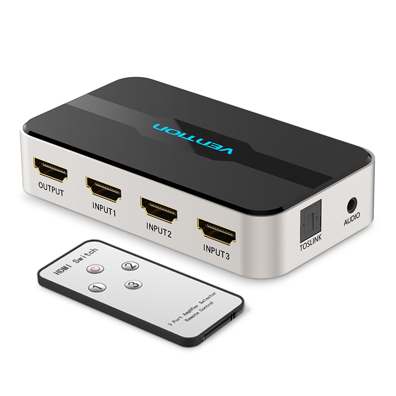 Vention HDMI Switch 3-Port 4K 1.4 with Audio Separation AFJH0