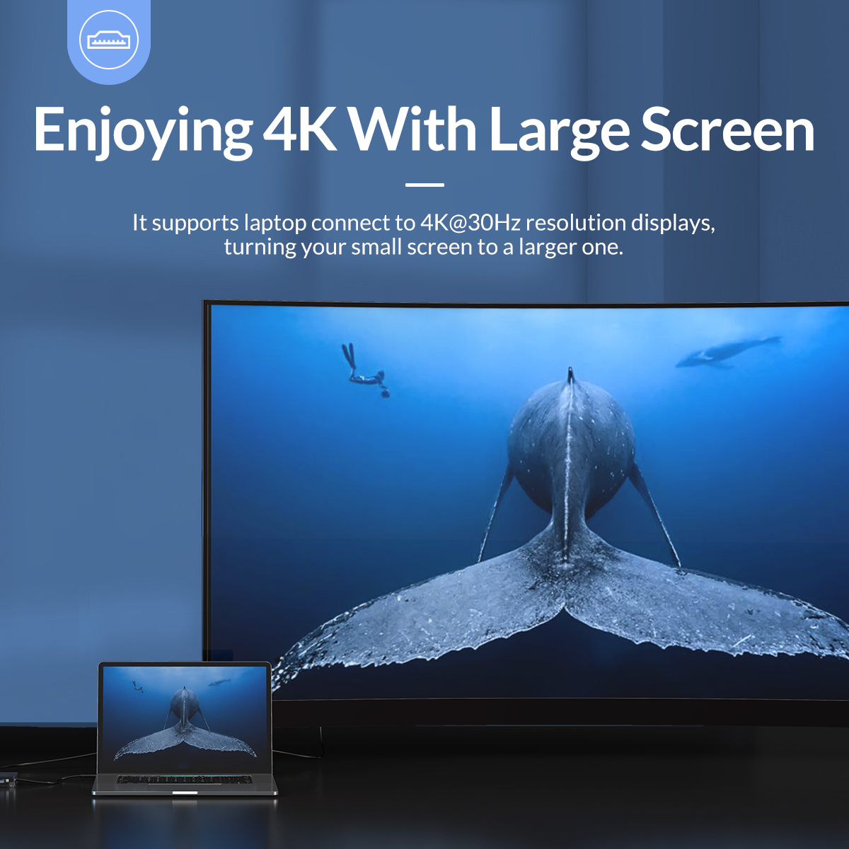 Orico USB-C Hub USB3.0 3Port HDMI/SD/PD WB-6TS