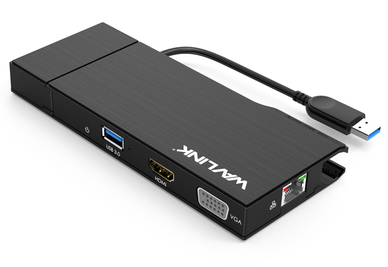 WavLink UG39DH2 USB3.0 Hub 3xUSB/HDMI2K/VGA/GbLan