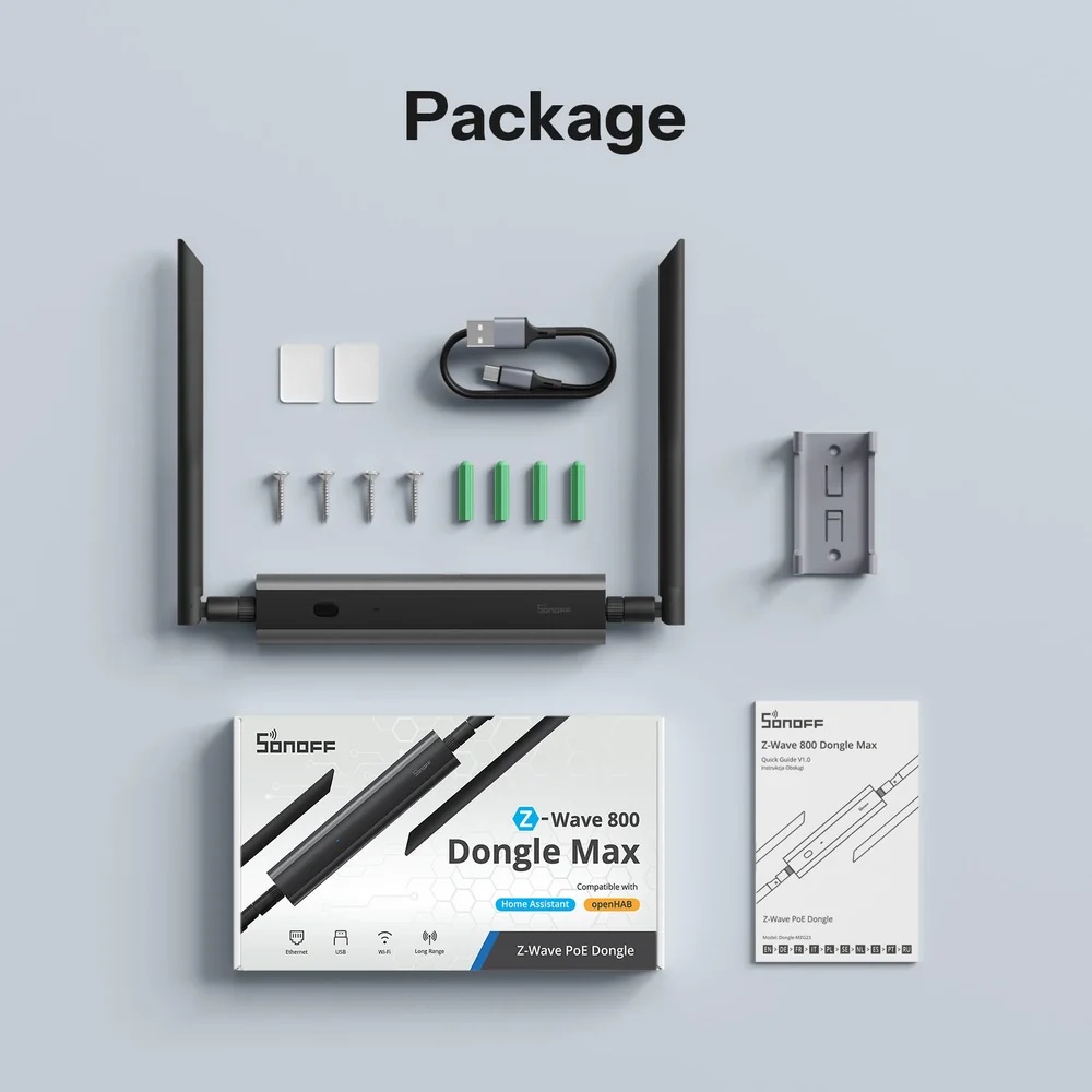 Sonoff Z-Wave 800 Dongle Max POE Dongle for Sonoff WiFi Devices Integration MZG23