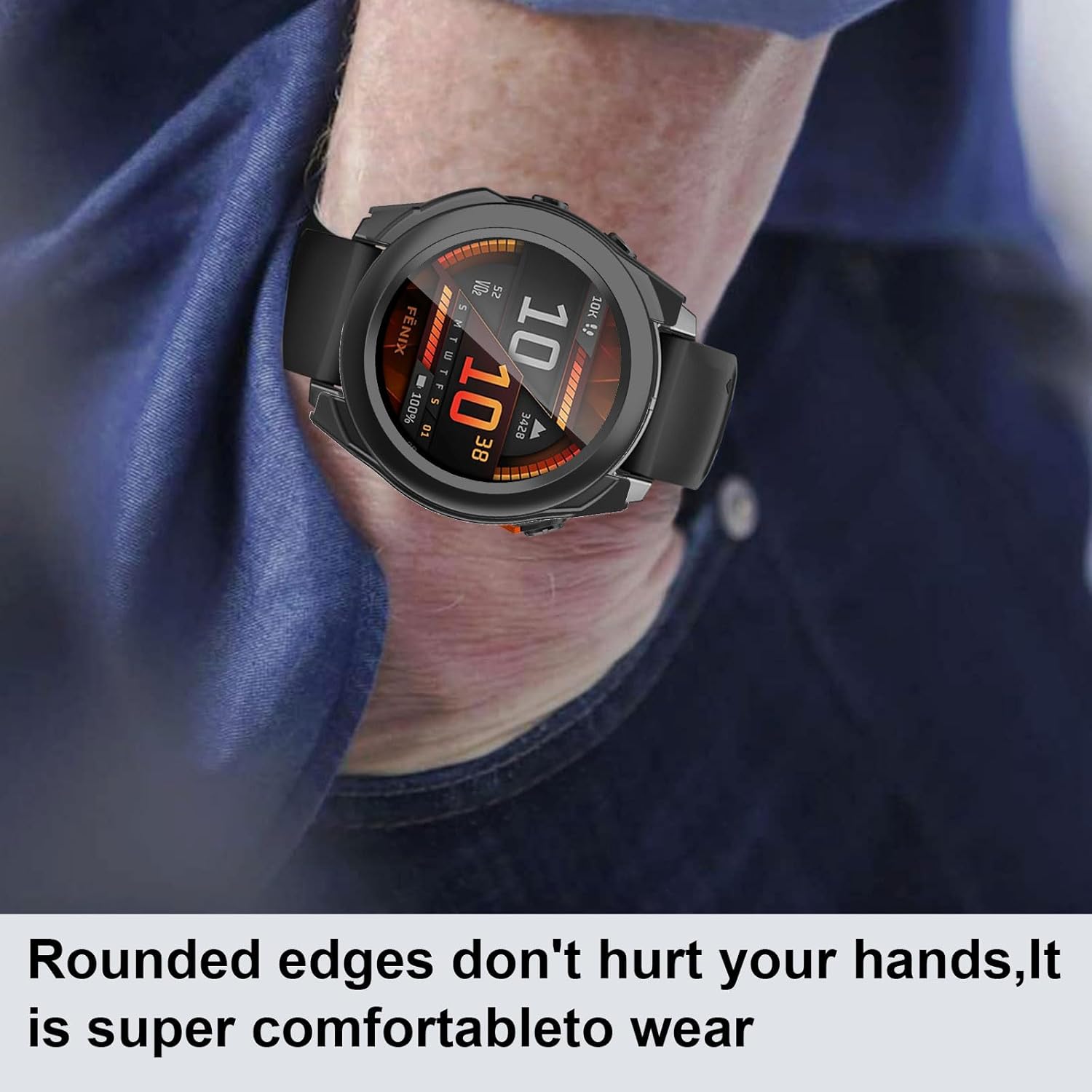 Hard Case with Screen Protector Compatible with Garmin Fenix 8 47 mm, Pack of 2, Full Protection, Scratch-Resistant PC Protective Case, Black and Transparent