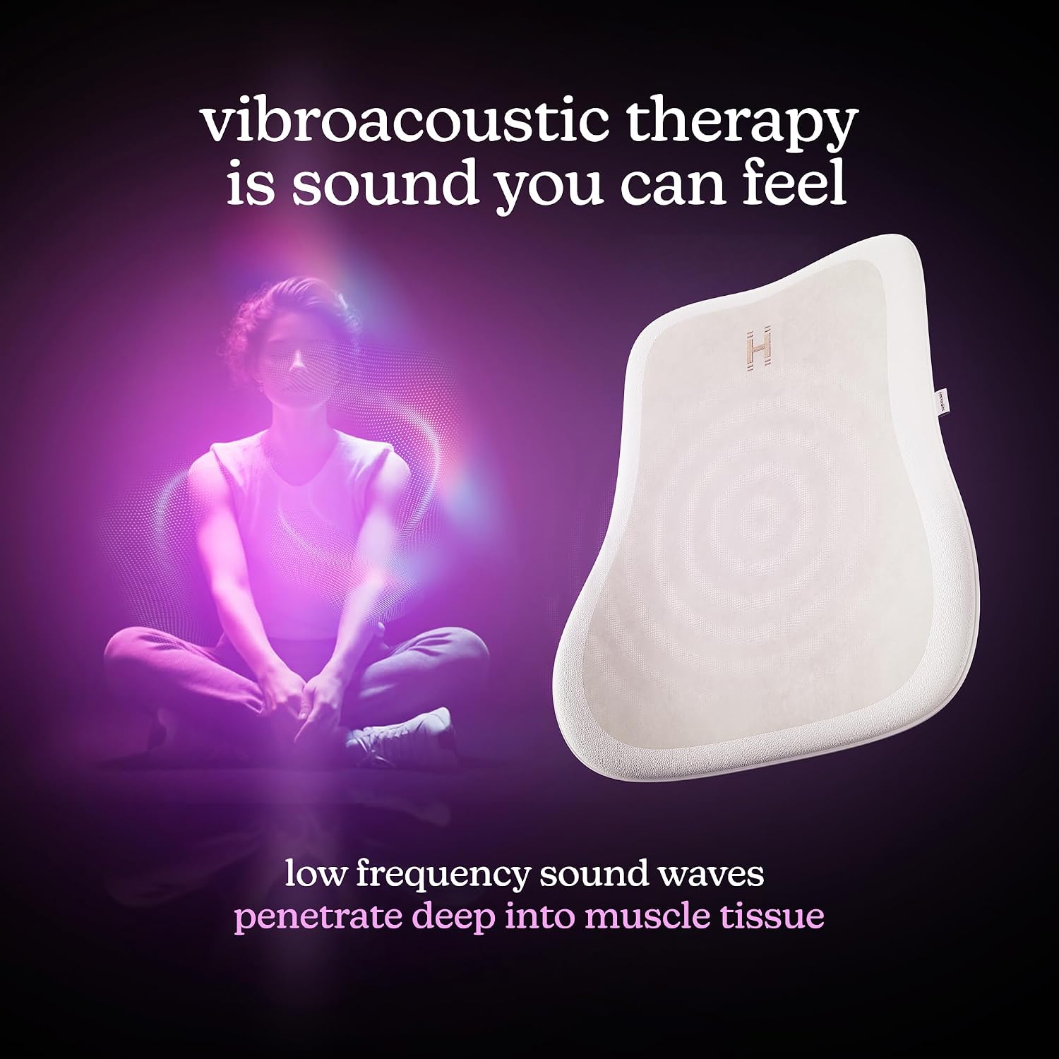 Homedics Back Vibroacoustic Therapy Cushion with Remote & BT BRIDGE