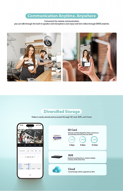 Dahua IP 4.0MP 2.8mm Wifi Dome Dual Illumination T4A-PV