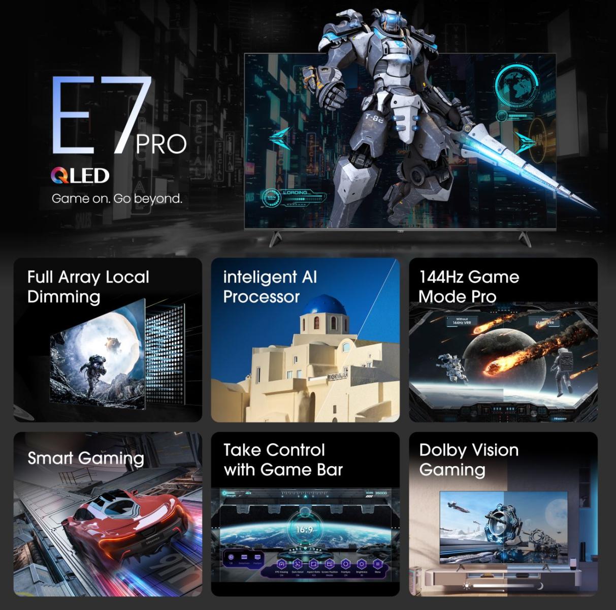 Hisense 65E7NQ PRO 65'' 4K Smart QLED TV 120hz