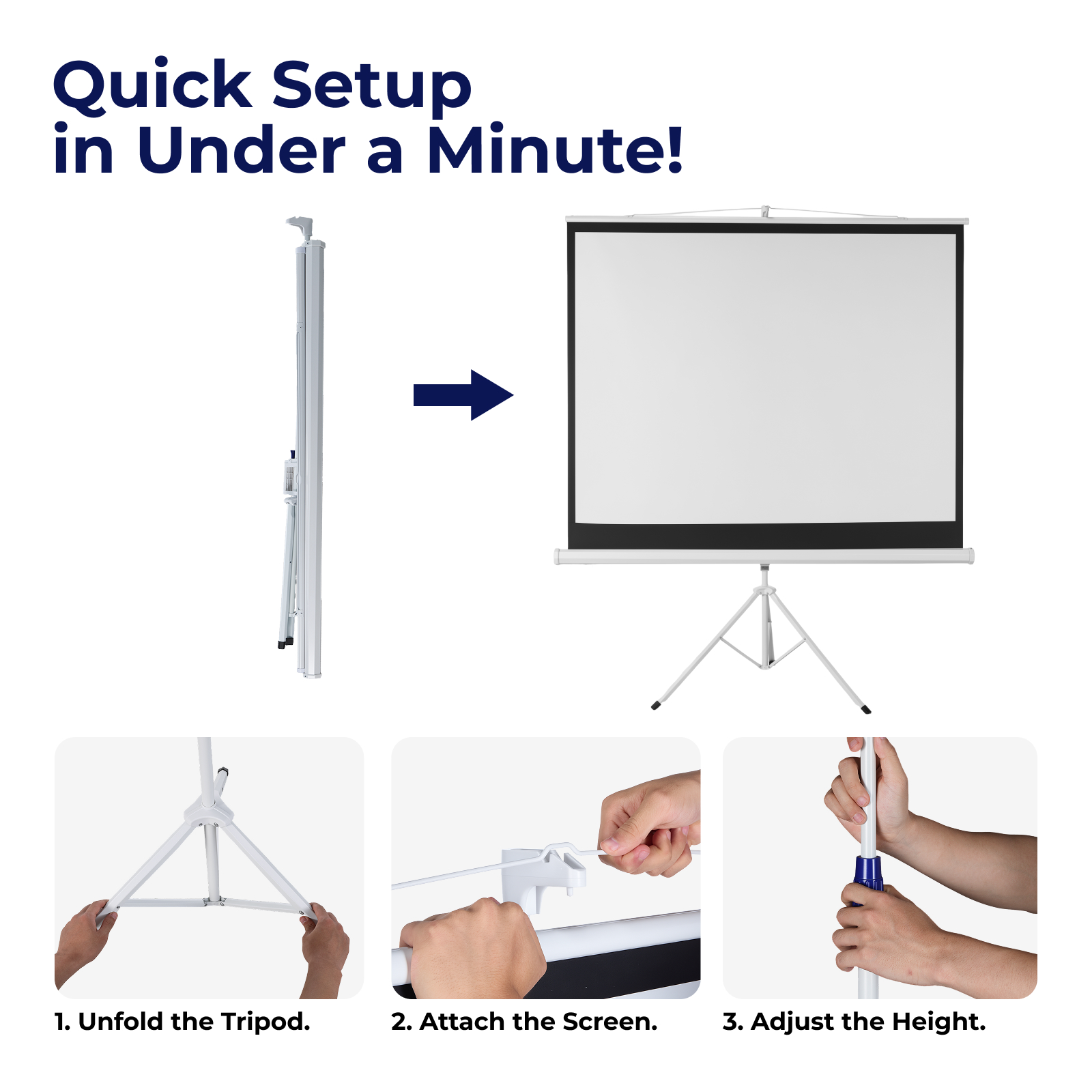Lumivida Projector Tripod Screen 4:3 100” ESDC100