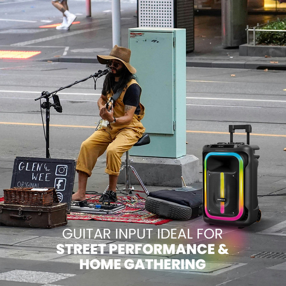 SonicGear Portable Karaoke Speaker 12'' 240W TWS BT/USB 2x Mics HYPERBOX 1300 Pro