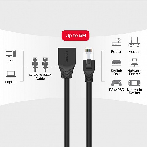 Unitek C1896BK-3M CAT6 M-F Extension Cable 3.0m