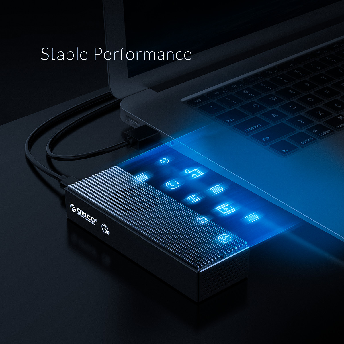 Orico USB-C 3.2 M2 NVME SSD Aluminum Enclosure Black M2PVC3-G20