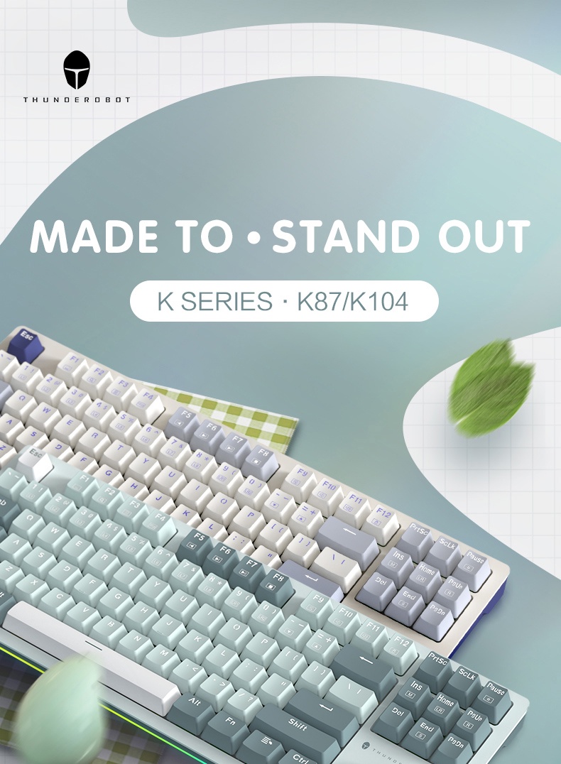 Thunderobot K104 Gaming Mechanical Keyboard 104 Red Switch Keys