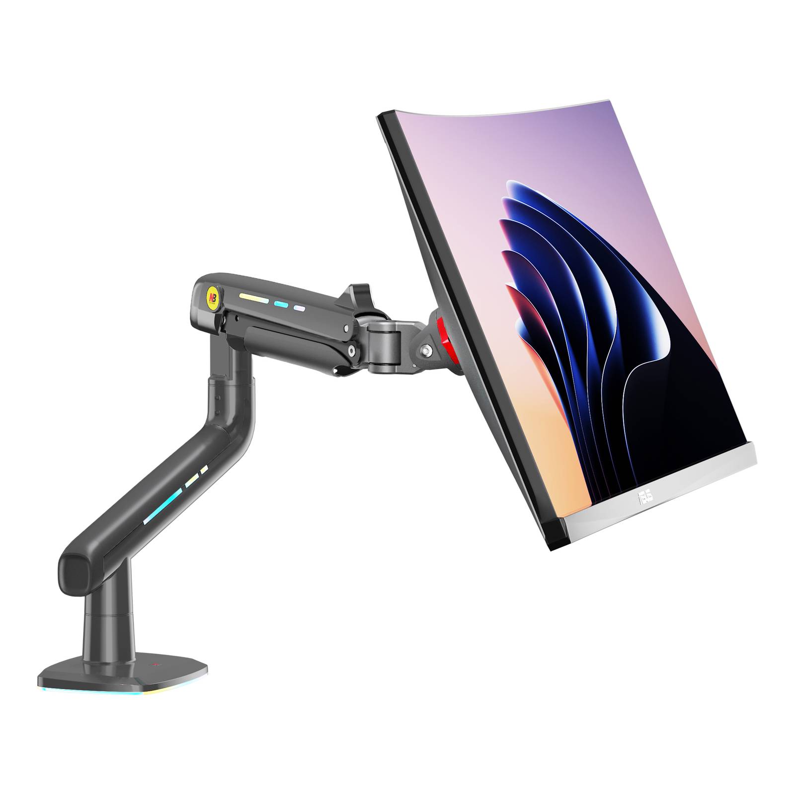 NBMounts F5 Gaming Series Single Arm RGB Monitor Desk Mount Heavy Duty up to 20kg