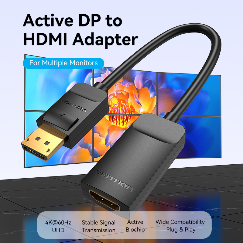 Vention DisplayPort to HDMI Adaptor Male to Female 4K60Hz 0.15M HBZBB