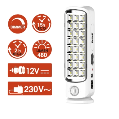 REXER Emergency Lamp 7.5W 24 LED Rechargeable RX4224