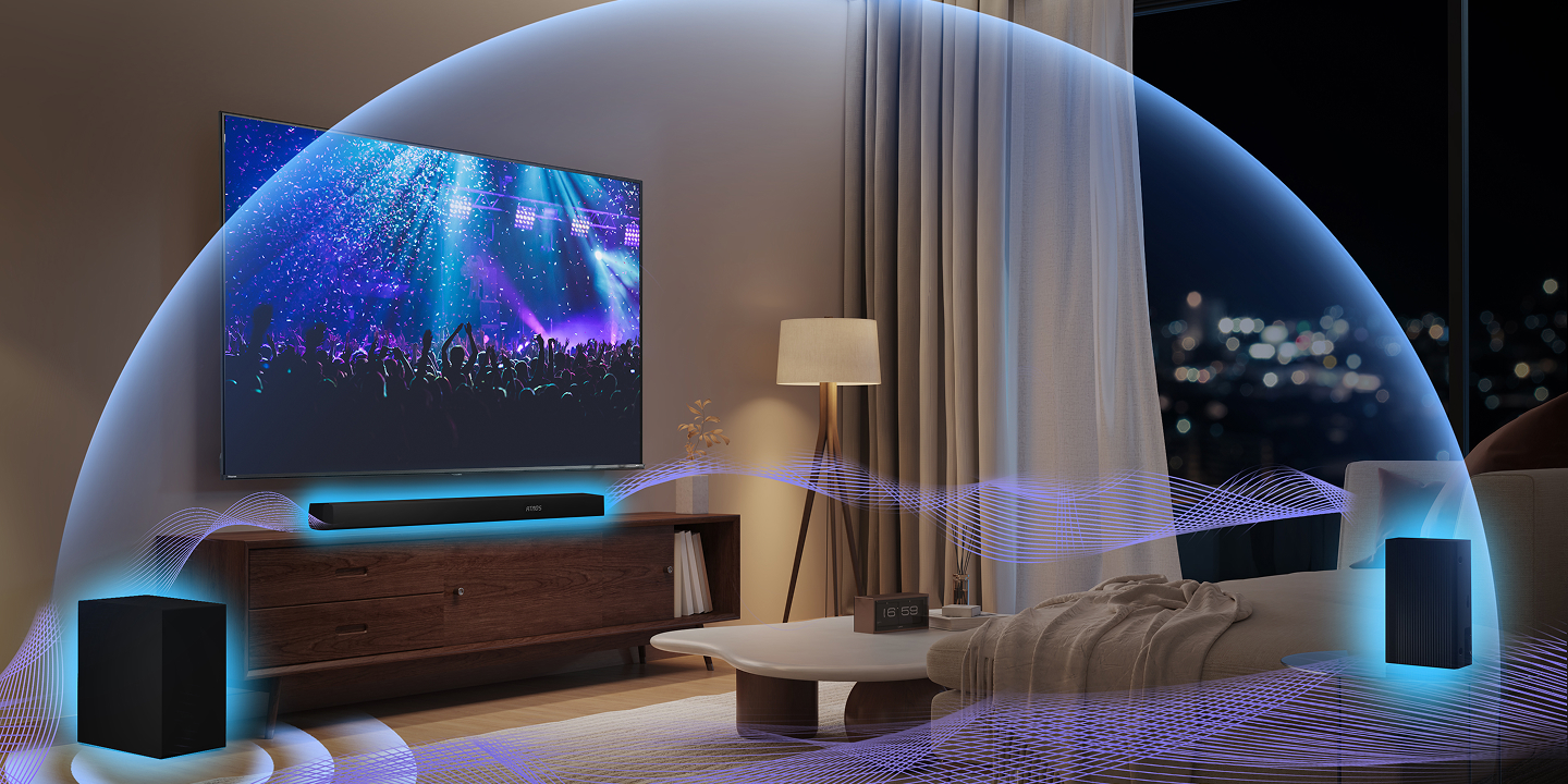 Hisense Soundbar 5.1 CH, 580W ,Hi-Concerto,Dolby Atmos, DTS:X, Semi wireless rear surround speakers