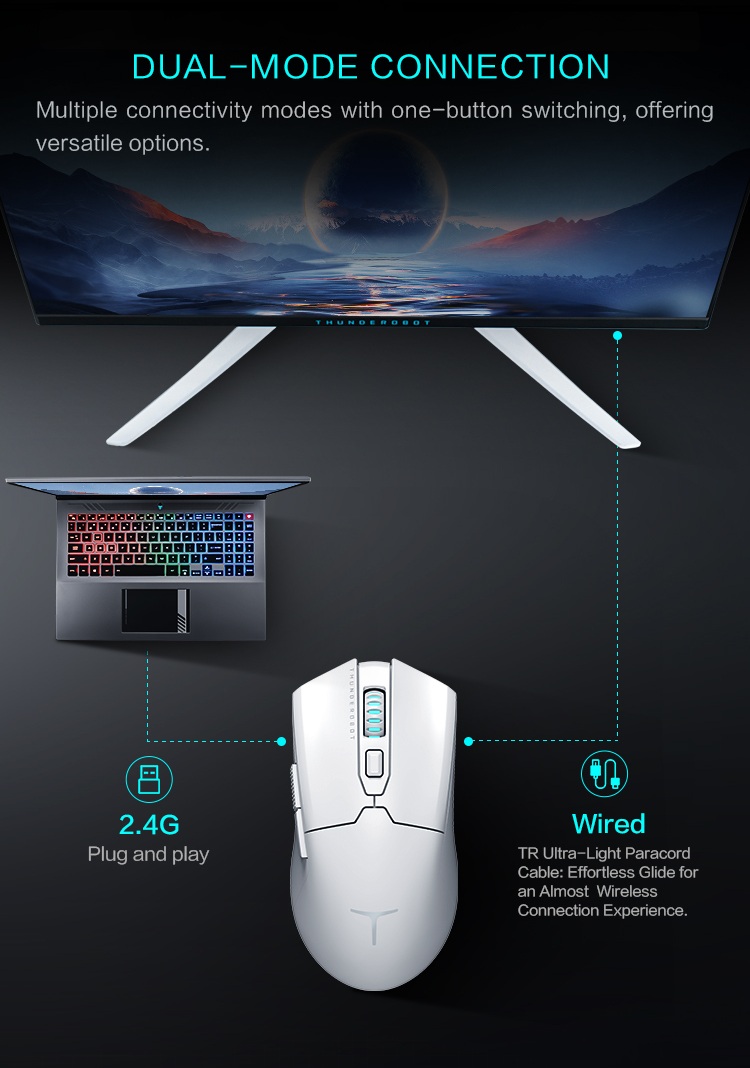 Thunderobot ML602 SE Wireless Gaming Rechargeable Mouse Black