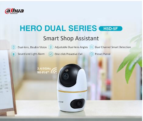 Dahua IP Indoor 5.0MP Wifi PT Dome Dual Lens H5D-5F