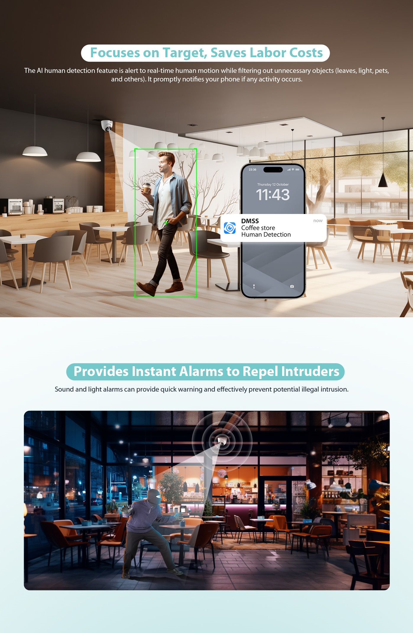 Dahua IP 4.0MP  2.8mm Wifi Dome Dual Illumination T4A-PV