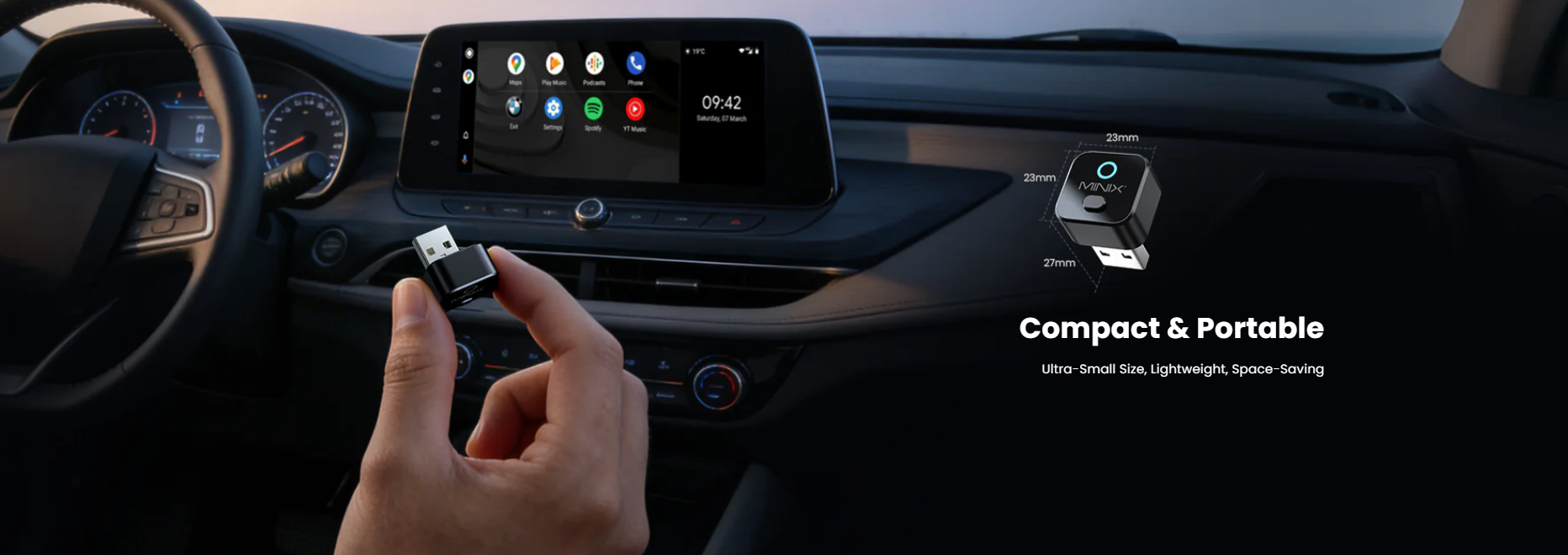 MINIX CAR Wired to Wireless CarPlay & Android Auto USB Dongle CA525