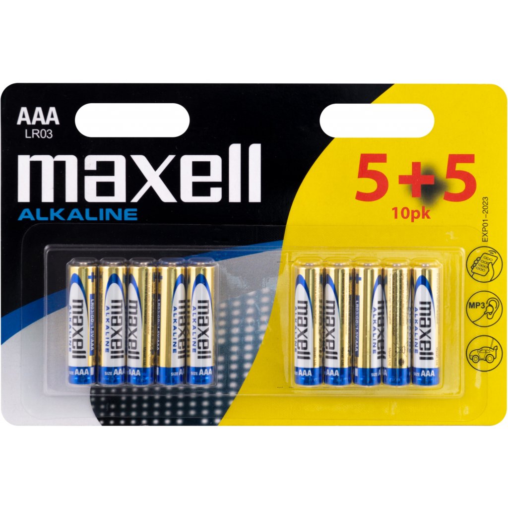 MAXELL BATTERIES AAA LR03 5+5PK BLIST