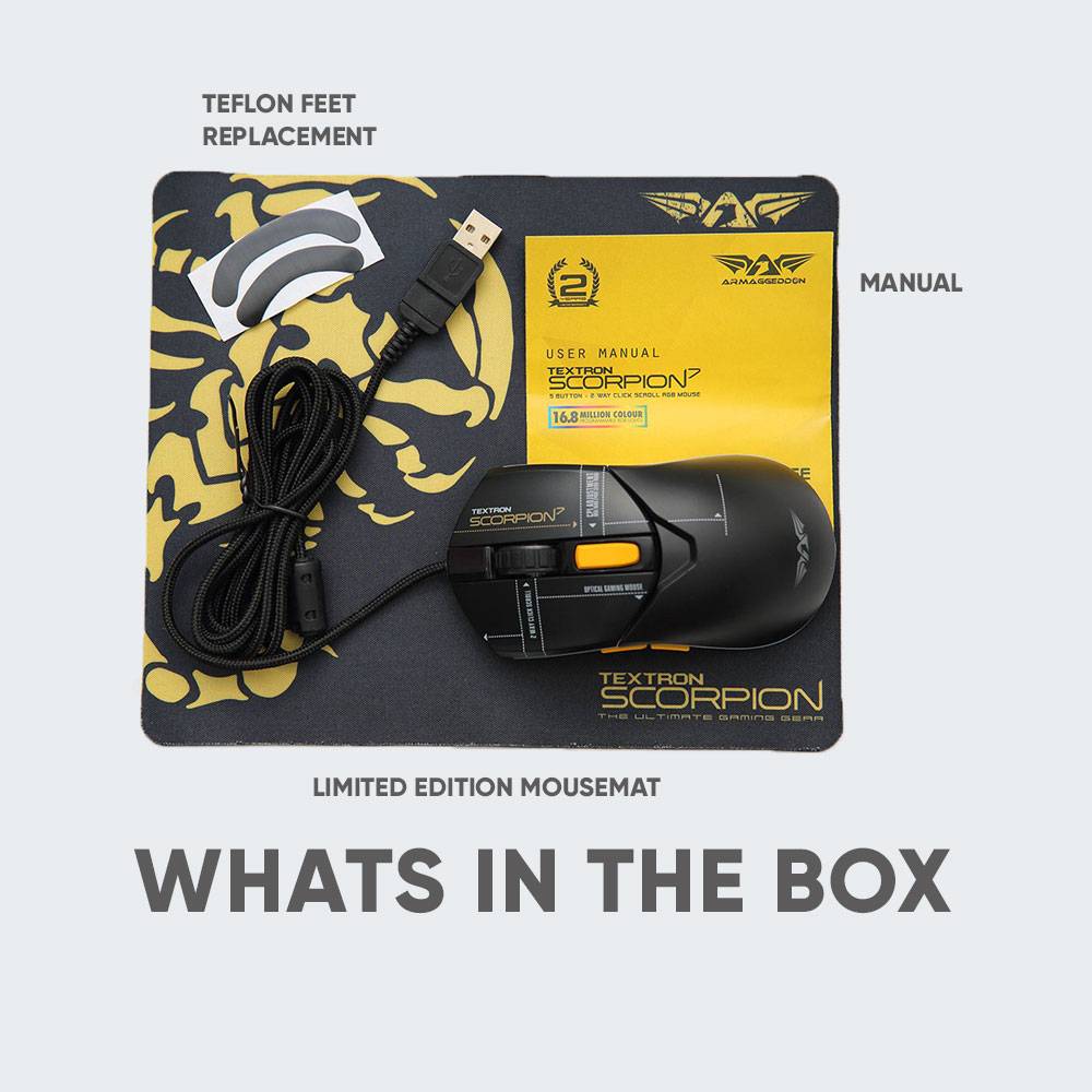 Armaggeddon Scorpion 7 Pro-Gaming Mouse with Free Mousepad