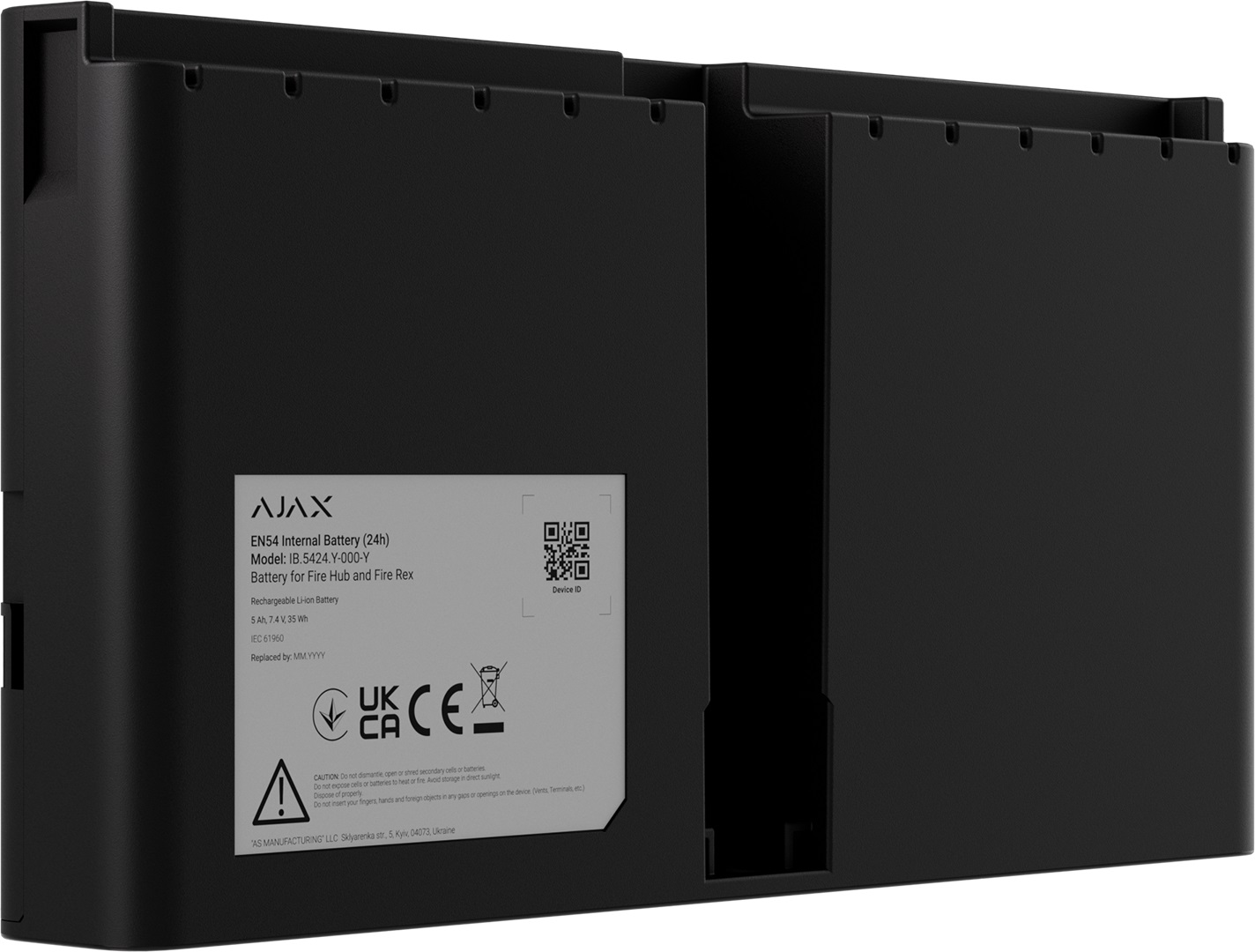 Ajax EN54 Fire Detection Internal Battery For Hub/Rex (24h) Black
