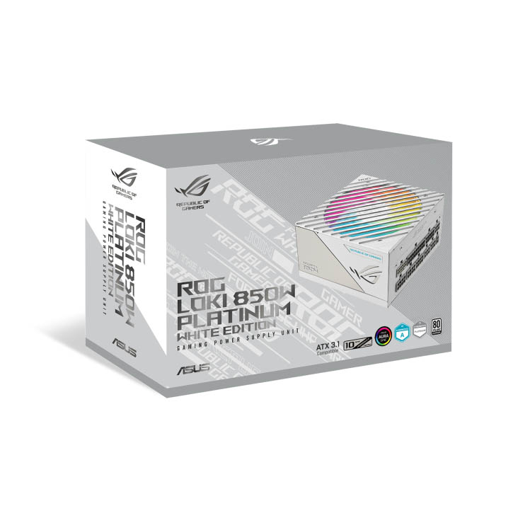 ASUS Power Supply ROG LOKI 80 PLUS Platinum Fully Modular ATX 3.0 PCIe 5.0 SFX-L 850W Platinum White Edition