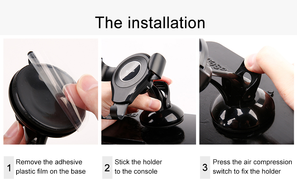 Baseus SUYL-XP0S Osculum Type Gravity Car Mount Black