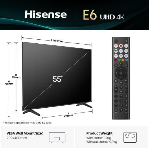 Hisense 55A6Q 55'' 4K Smart LED TV