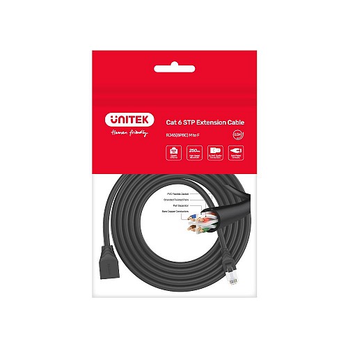 Unitek C1896BK-3M CAT6 M-F Extension Cable 3.0m