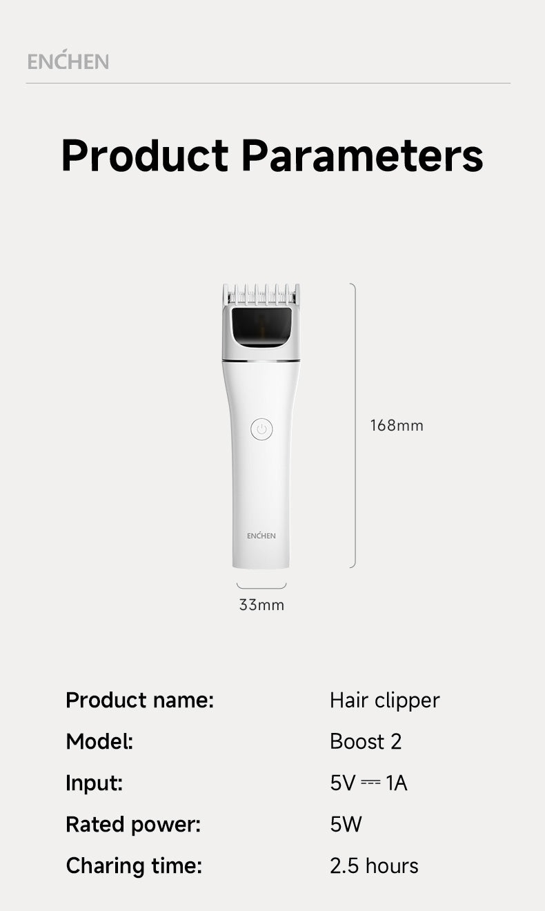 Enchen Hair Clipper BOOST 2 USB-C 1200mAh Black