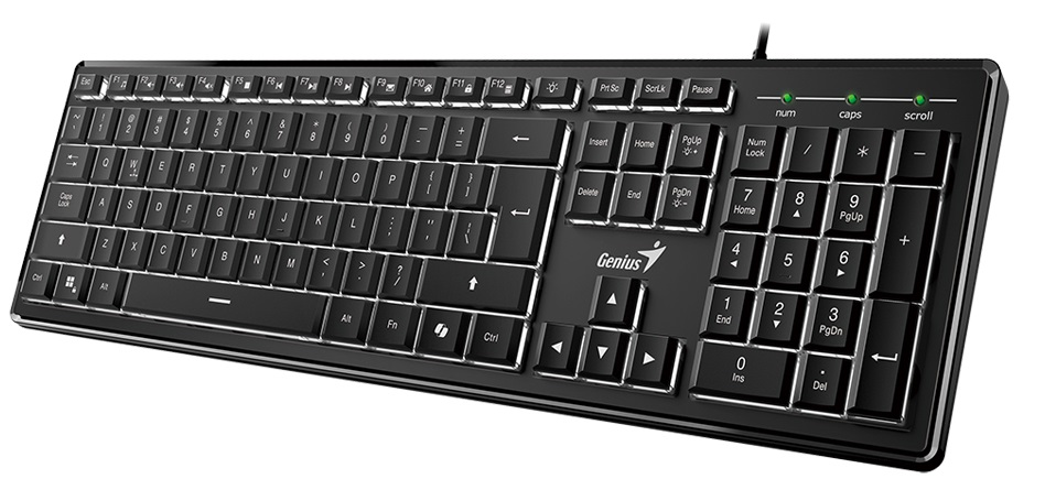Genius SlimStar 820 Wired Illuminated AI Keyboard English