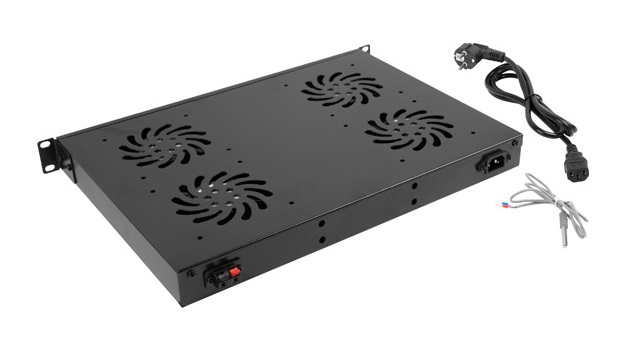 Lanberg 1U 230V Ventilation Panel LCD Display, 4 Fans & Thermostat