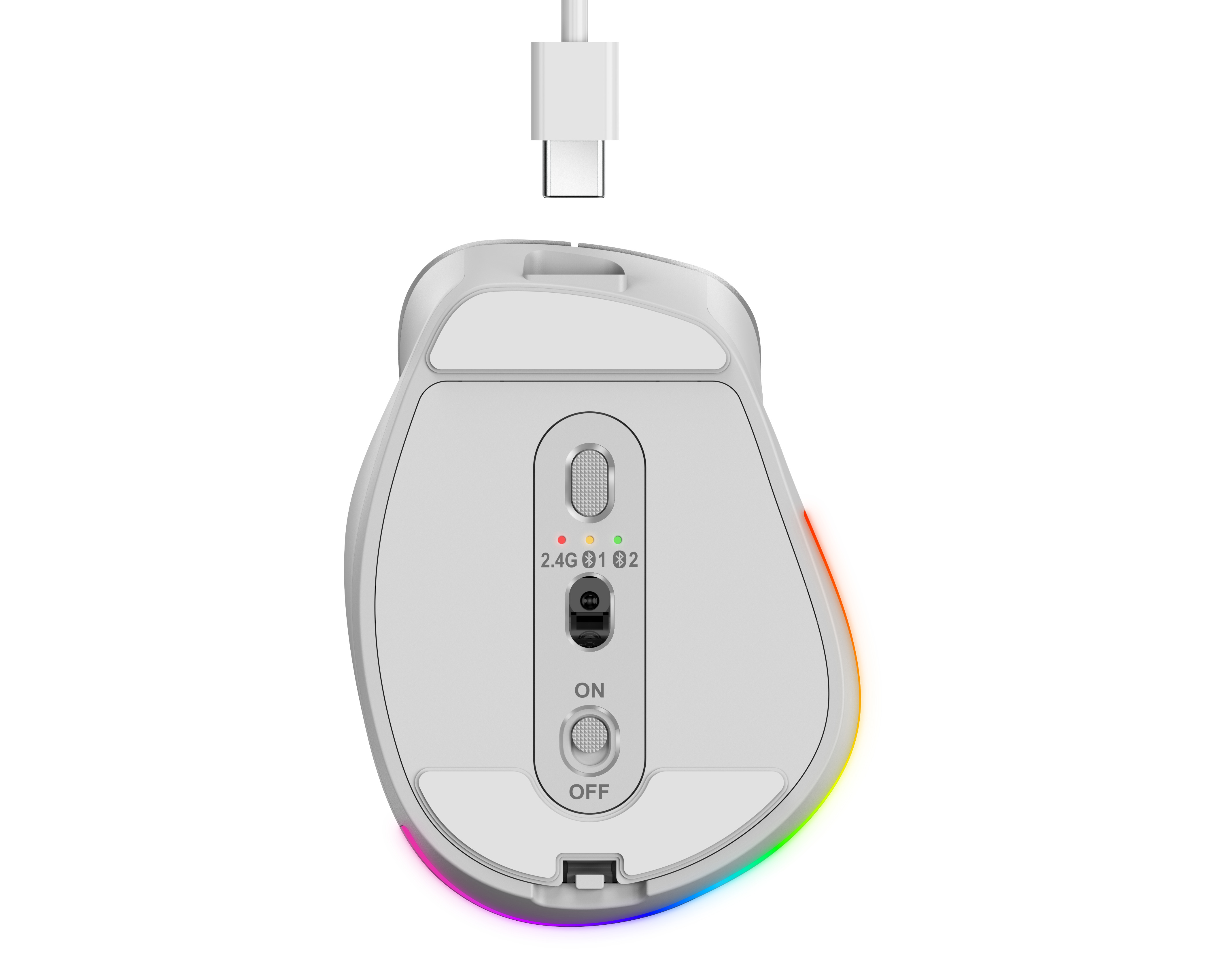 Genius Mouse Wireless+BT Rechargeable Mini RGB Ergo 9000S Pro Silver