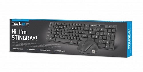 Natec STINGRAY Wireless Keyboard & Mouse Combo Black