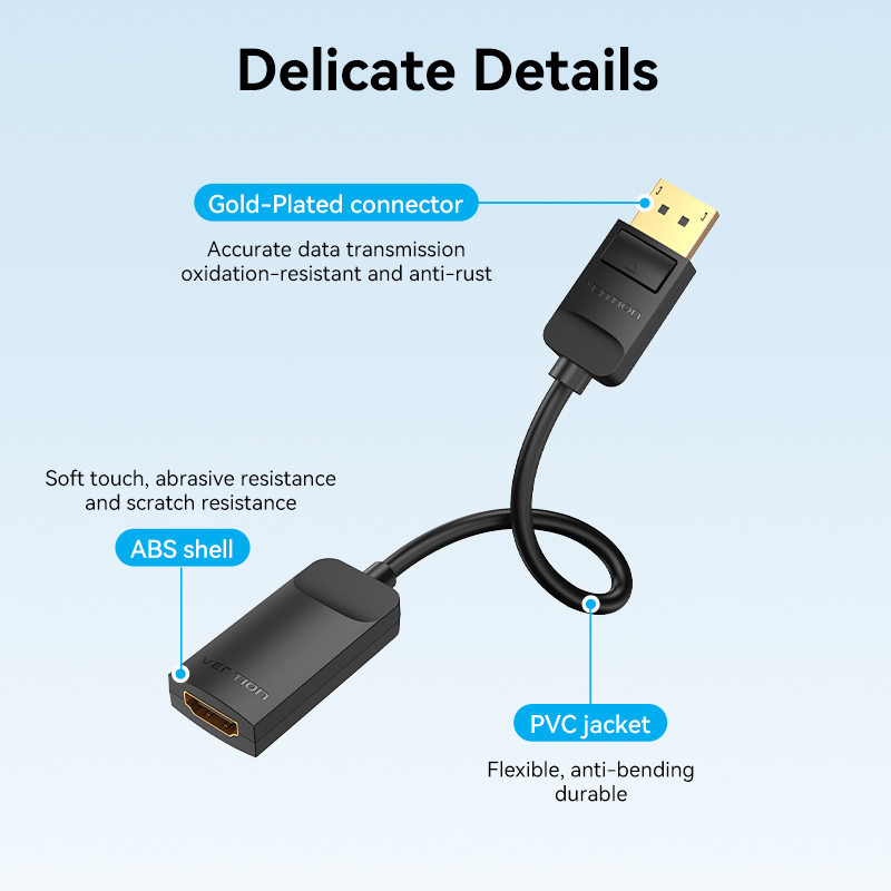 Vention DisplayPort to HDMI Adaptor Male to Female 4K60Hz 0.15M HBZBB