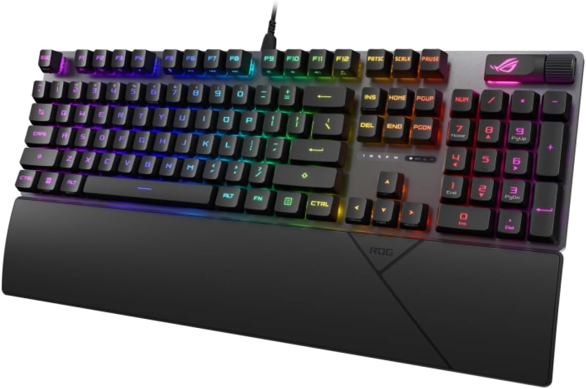 ASUS ROG Strix Scope II RX Mechanical Gaming Keyboard 104 RX Red Keys with Wrist Rest IP57 Waterproof