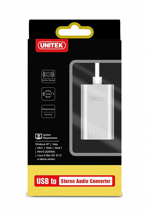 Unitek Y-247A USB Soundcard from USB to Stereo Audio Headset/Speaker and Microphone