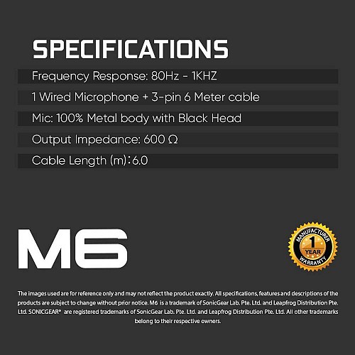 SonicGear M6 Wired Professional Microphone