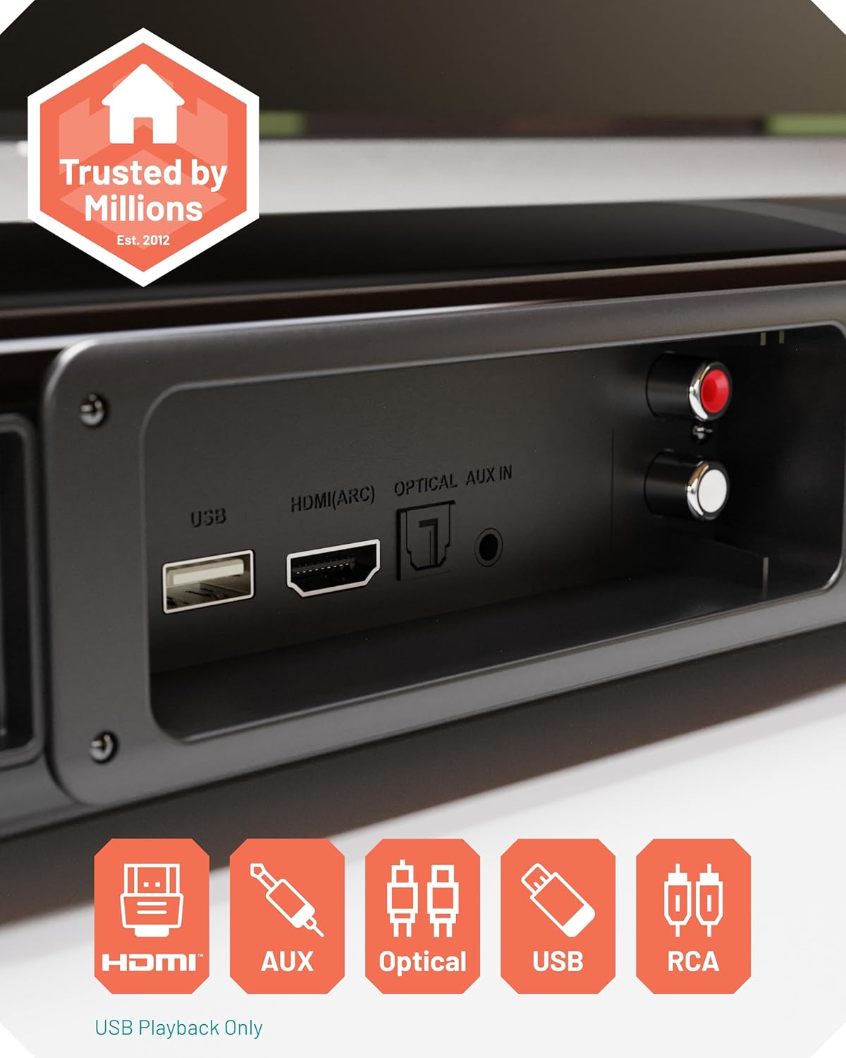 Majority Soundbar SB80 Split 2in1 Bar/Speakers 120W BT,HDMI,USB (Oakcastle)