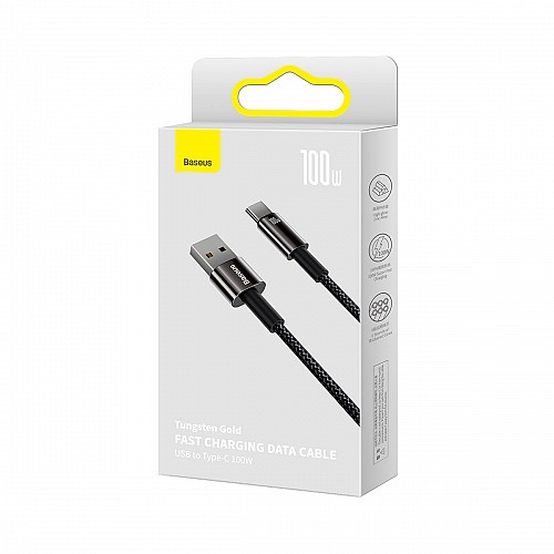 Baseus Cable USB-C to USB-A Tungsten Gold 100W 2.0m Blk