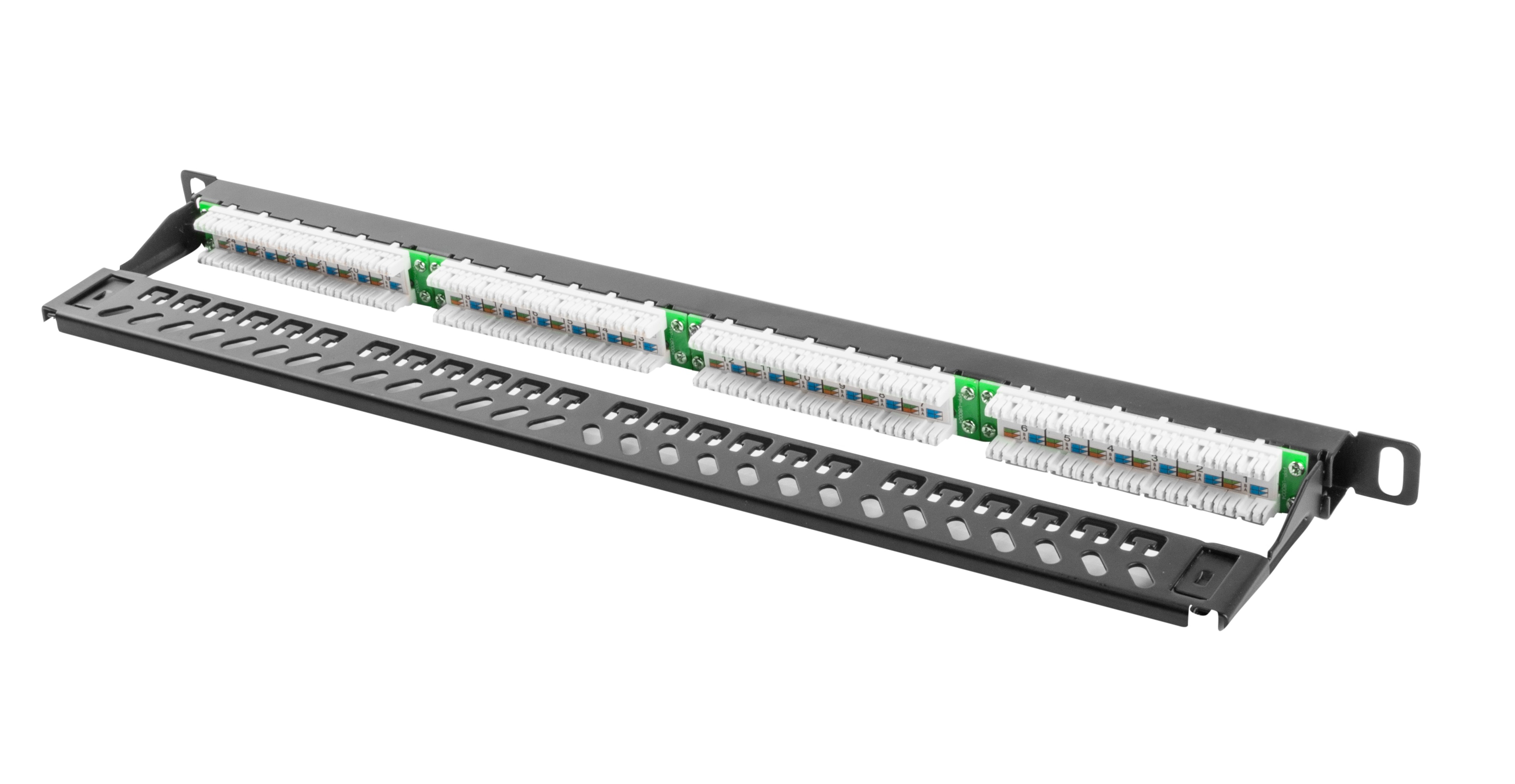 Lanberg Patch Panel 24-Port 0.5U 19" CAT6 UTP Black